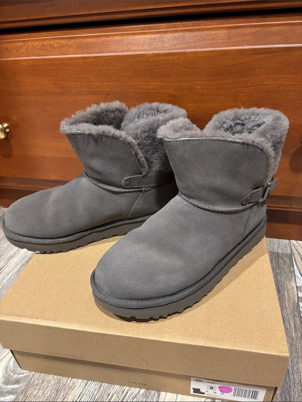 UGG Women's Gray Suede Shearling Winter Boots